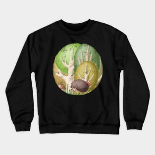 Cute hedgehog in forest Crewneck Sweatshirt